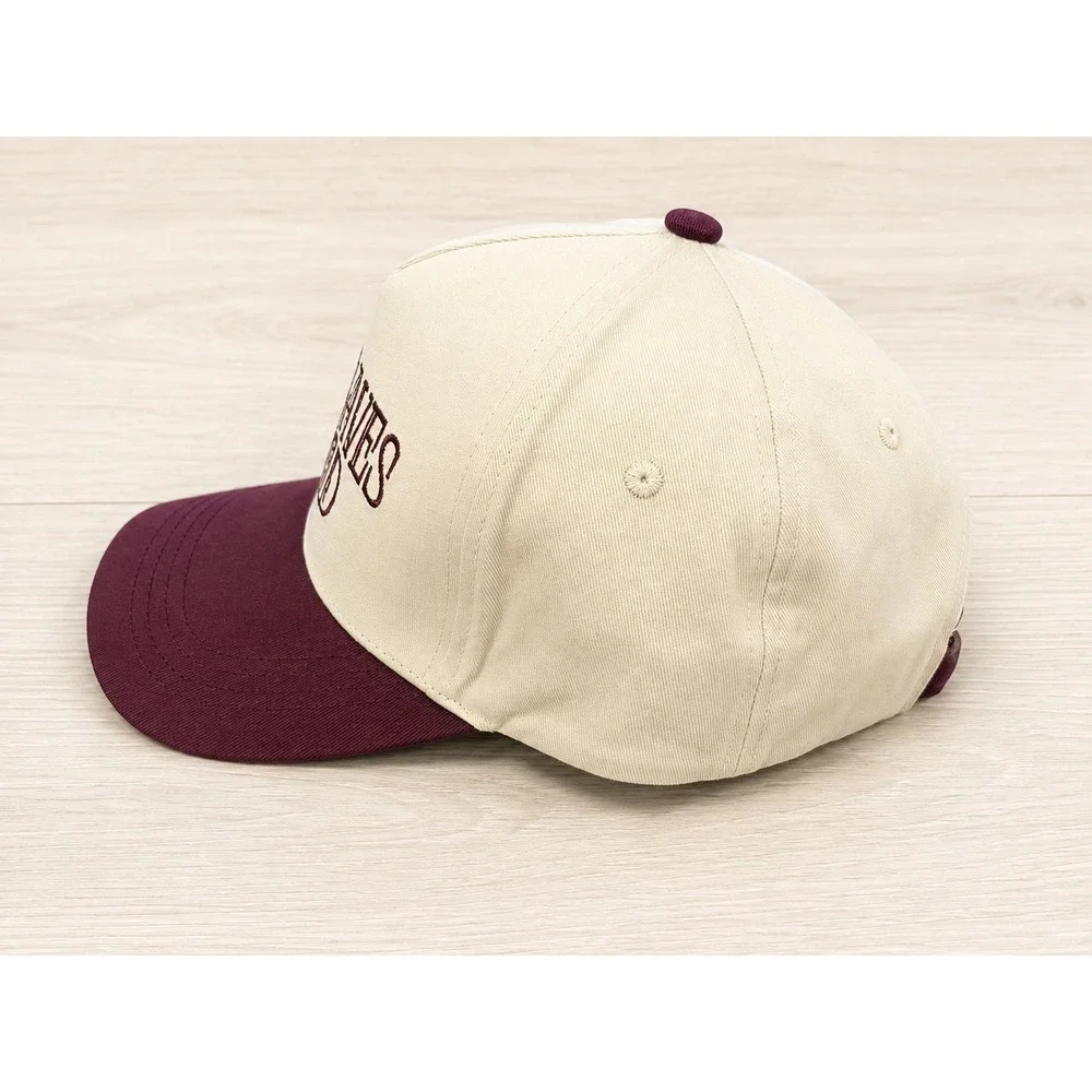 Zenana Jesus Saves I Spend Embroidered Baseball Cap Beige Burgundy New
